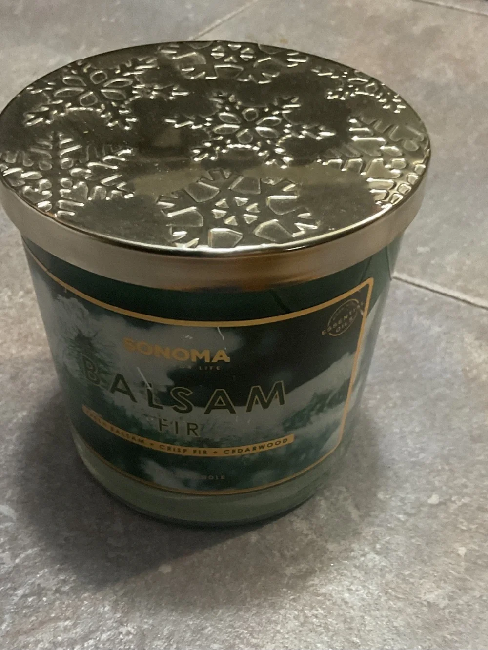 Sonoma Red Barn Holiday Tin with Gold Embossed Lid